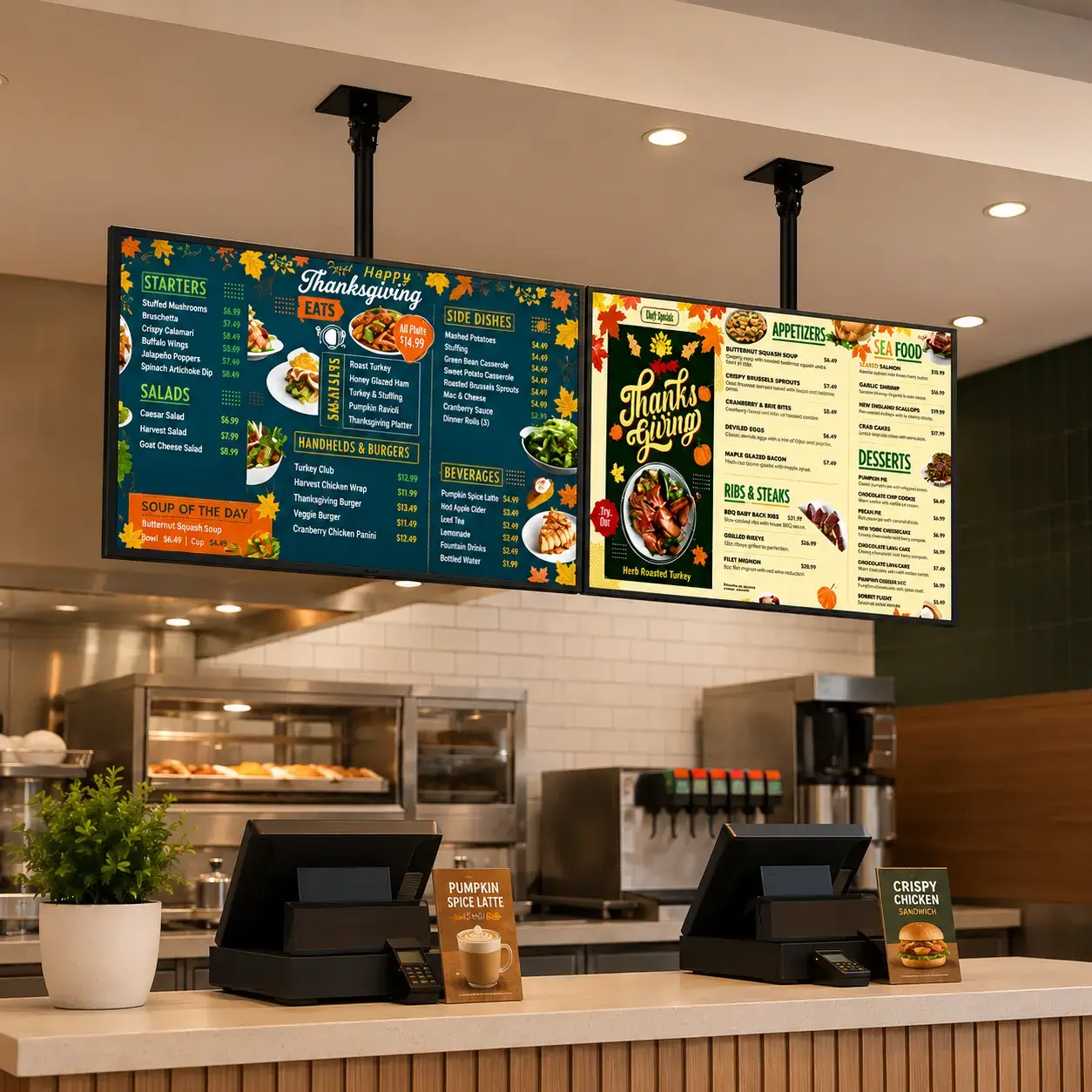Osma raqamli menyu-bord PROTOUCH MB-Series Multi-Screen Digital Menu Display System