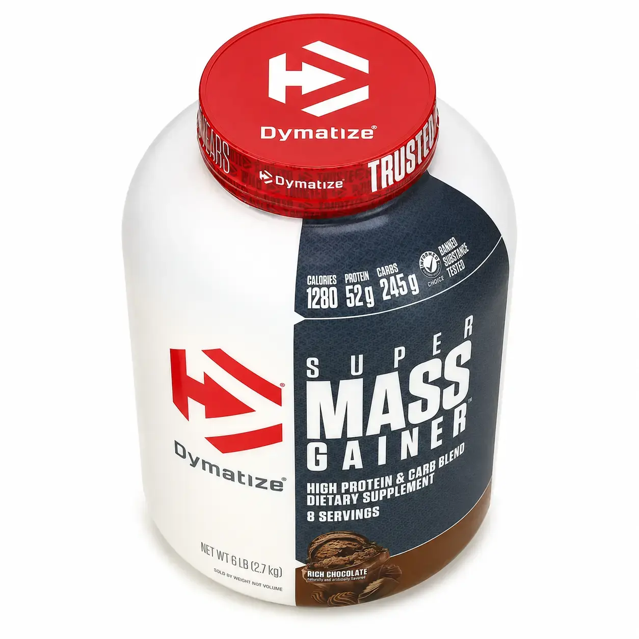 Yuqori kaloriyli geyner Dymatize Super Mass Gainer Rich Chocolate, 2,7 kg (6 lb)