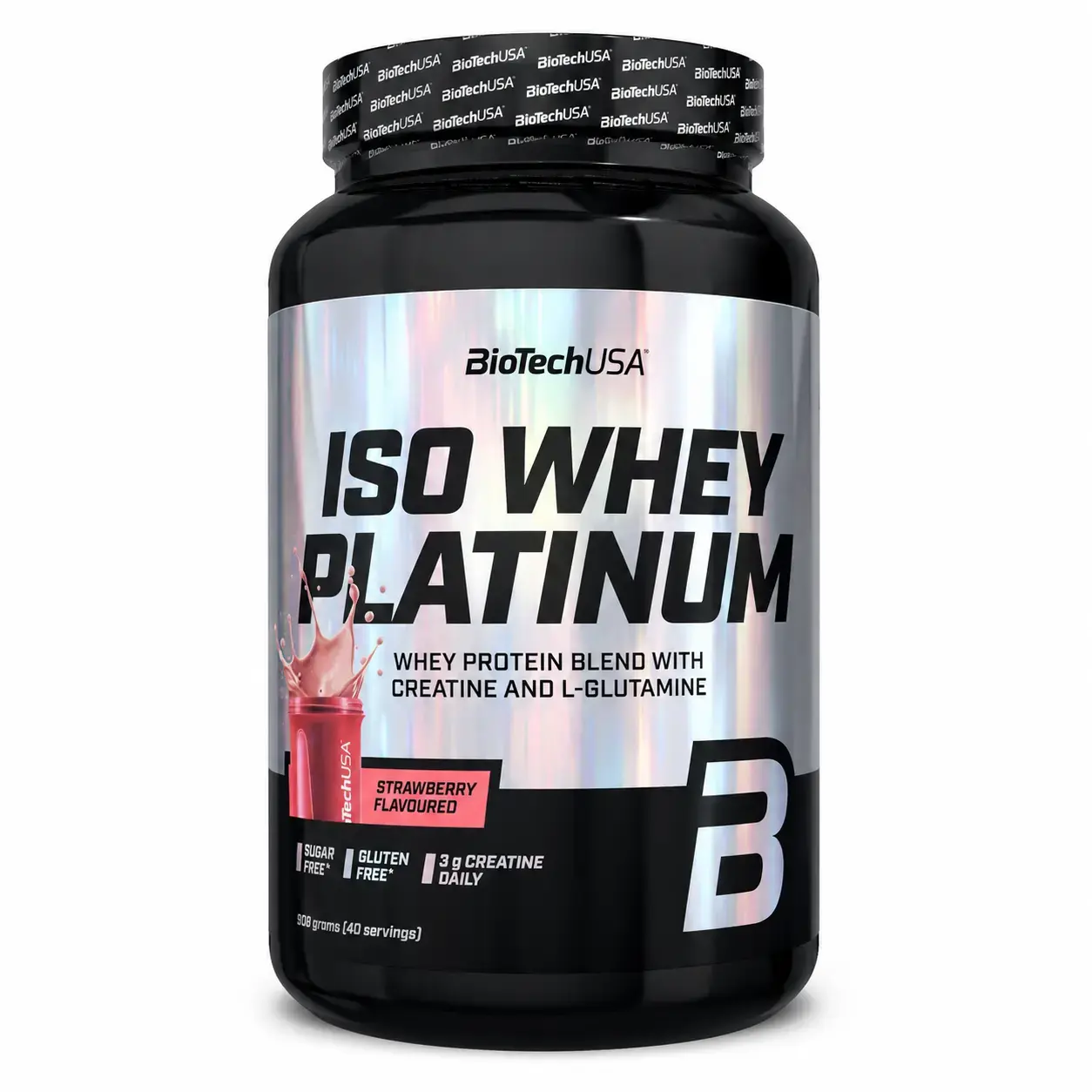 Zardobli protein izolati Iso Whey Platinum BioTechUSA (Strawberry) 908 g