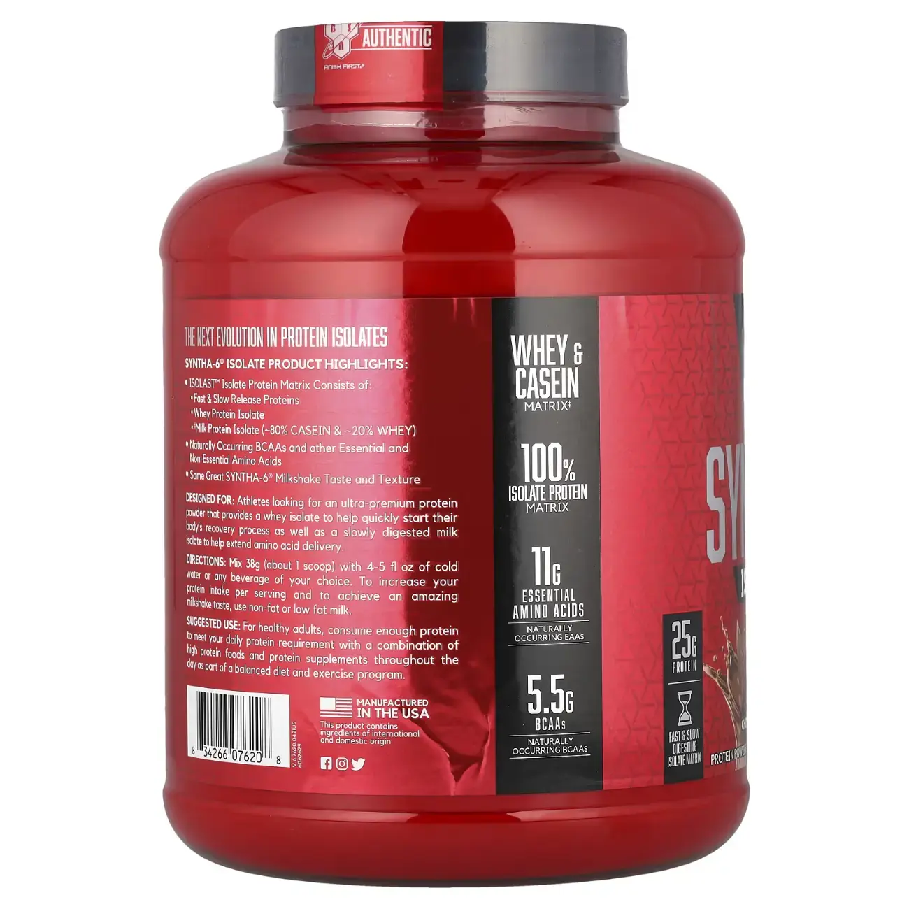Protein aralashmasi Syntha-6 Isolate BSN (Chocolate Milkshake) 1.82 kg