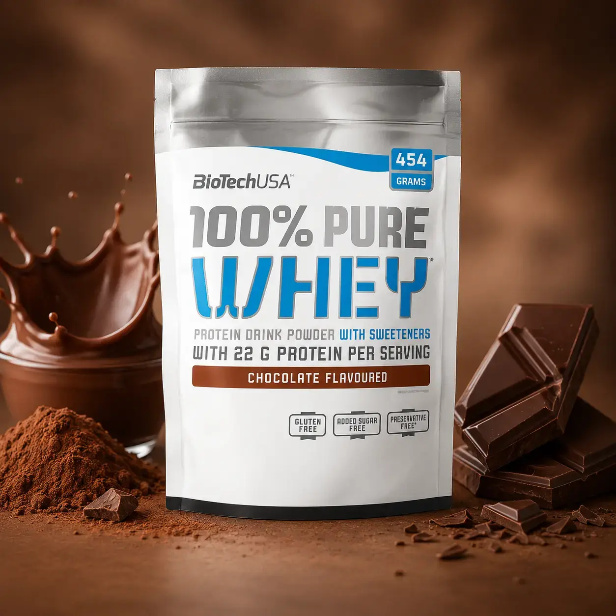 BQ BioTechUSA 100% Pure Whey Chocolate 454 g