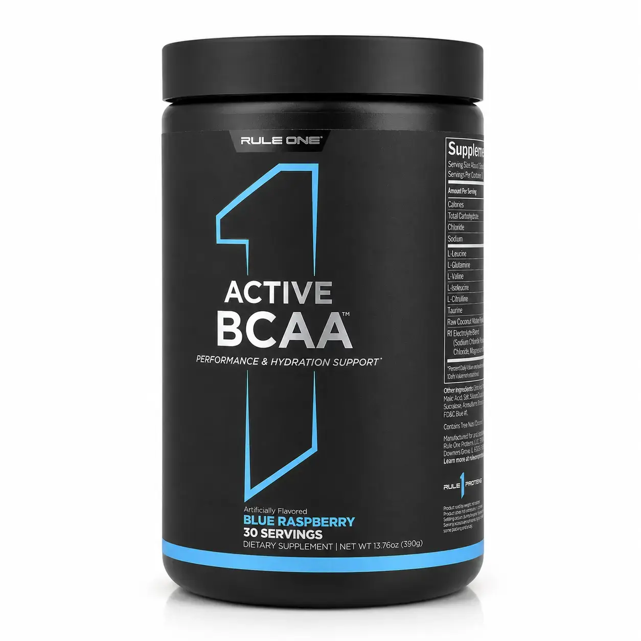 Aminokislotalar kompleksi Active BCAA Rule1 (Blue Raspberry) 390 g (30 srv)