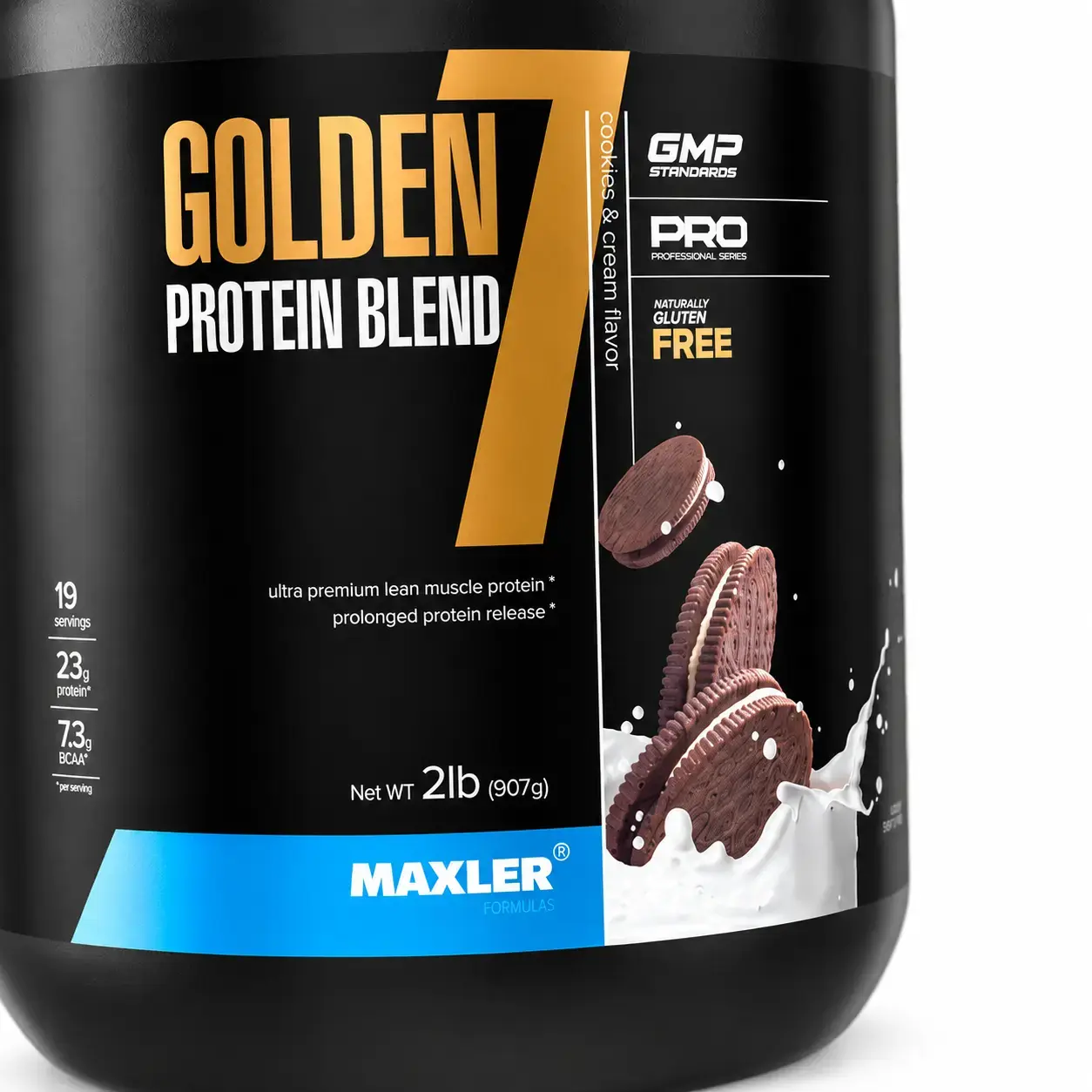 Ko’p komponentli protein Golden 7 Protein Blend Maxler (Cookies & Cream) 907 g (2 lb)