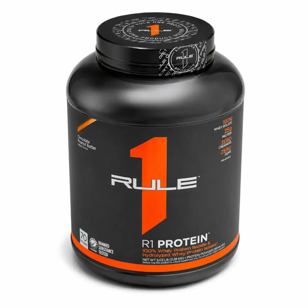 Zardobli protein izolati R1 Protein Whey Isolate Rule 1 (Chocolate Peanut Butter) 5.02 lb (2.28 kg )
