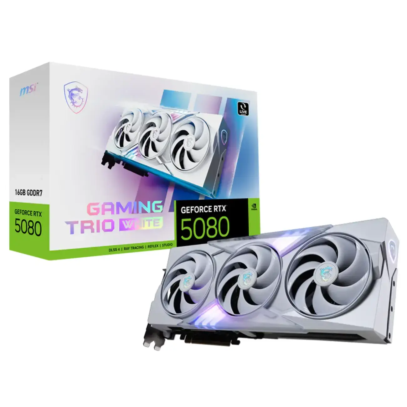Видеокарта MSI - 16GB GeForce RTX5080 GAMING TRIO WHITE (912-V531-050)