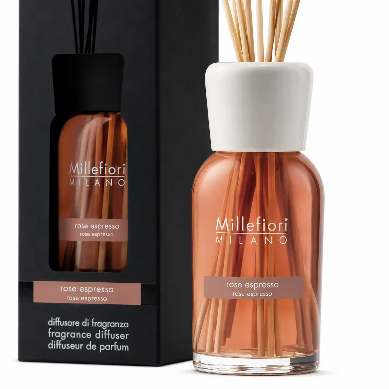 Tayoqchali diffuzor MILLEFIORI Rose Espresso 100 ml