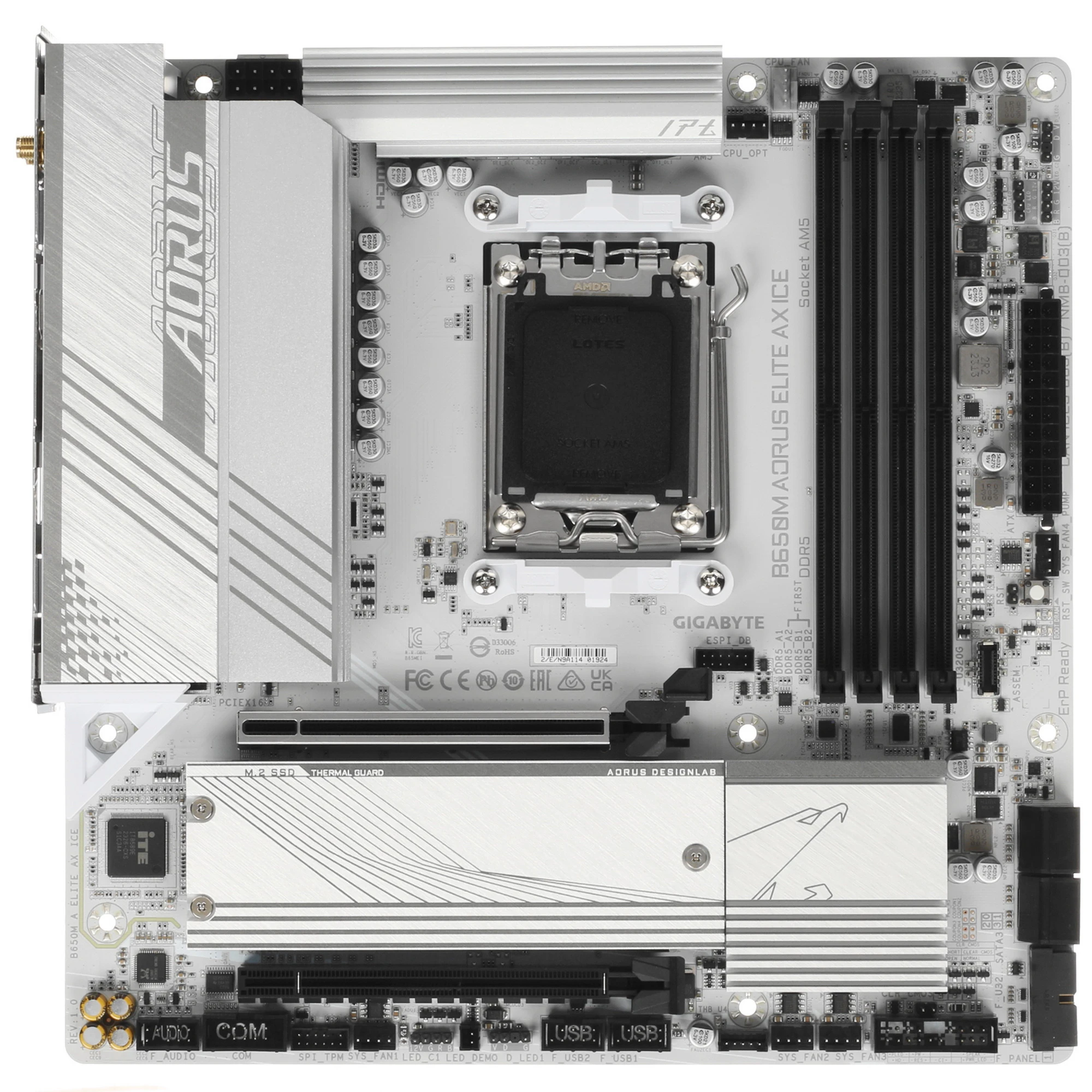 Материнская плата Gigabyte AMD AM5 B650M AORUS ELITE AX ICE DDR5