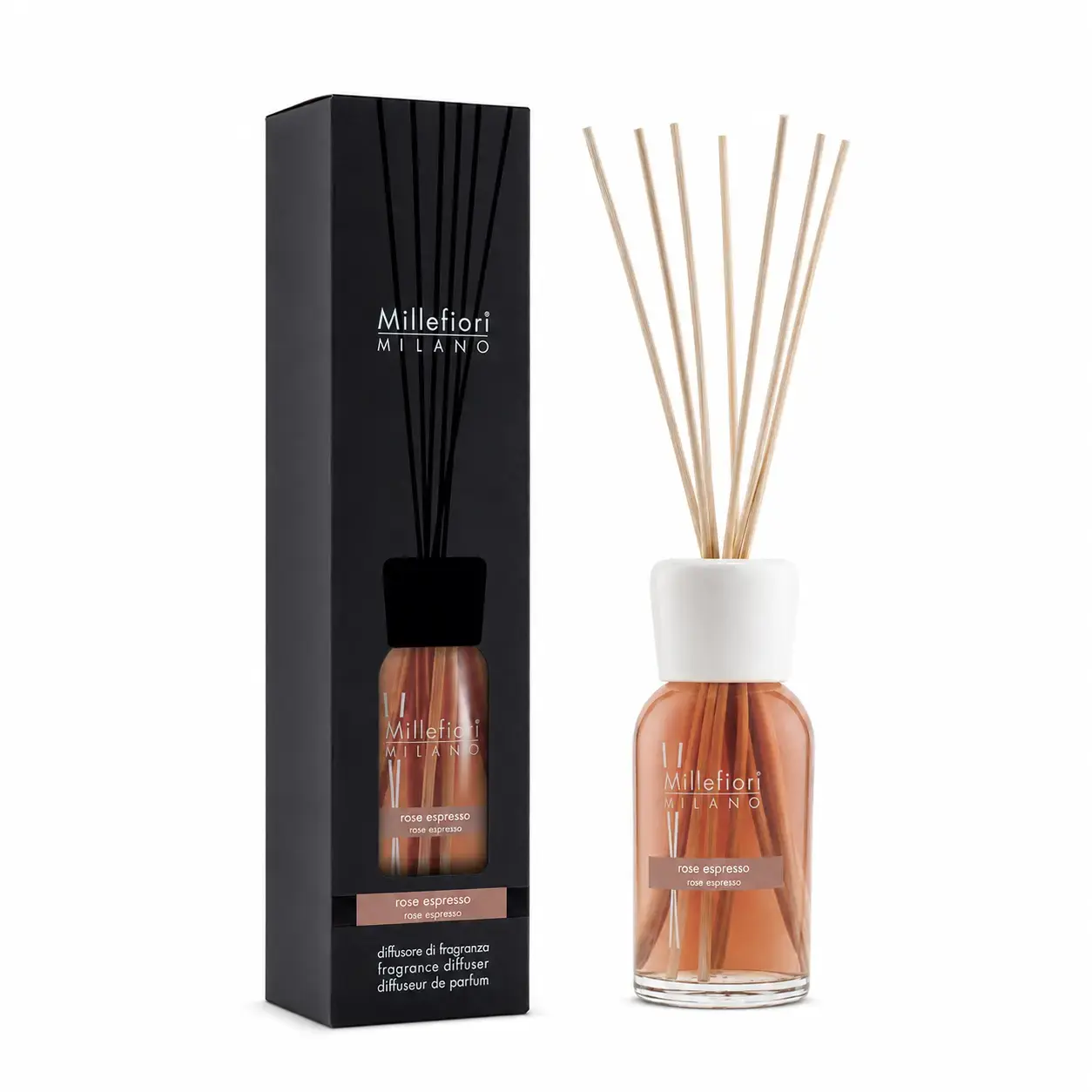Tayoqchali diffuzor MILLEFIORI Rose Espresso 100 ml