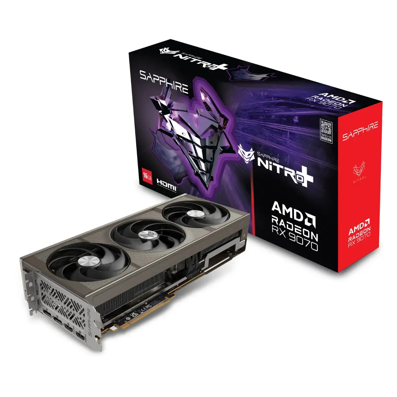 Видеокарта Sapphire - 16GB NITRO+ AMD RADEON RX9070 Gaming OC HDMI/DP (11349-01-20G)