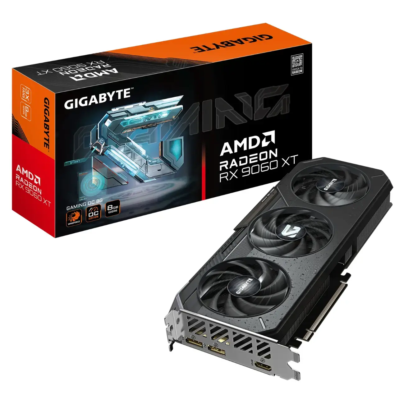 Видеокарта Gigabyte - 8GB ATI Radeon RX9060XT GAMING OC GV-R9060XTGAMING OC-8GD