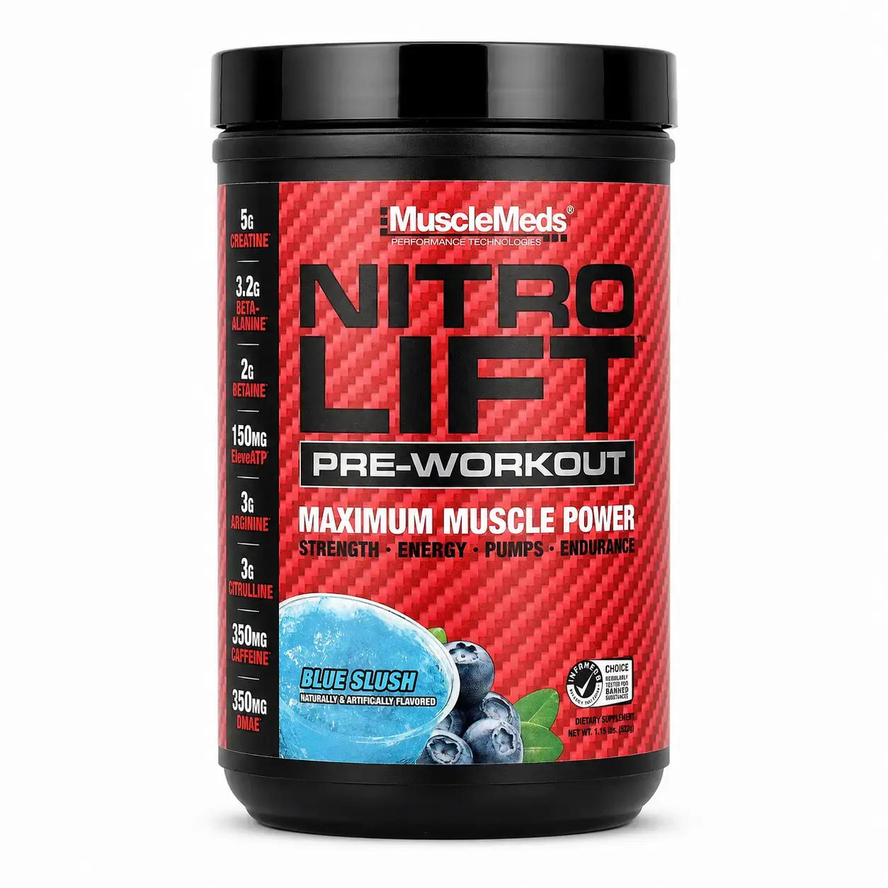 Предтренировочный комплекс Nitro Lift MuscleMeds (Blue Slush) 532 g